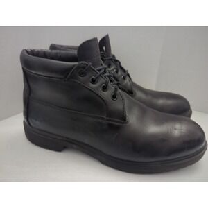 Timberland Basic Single Roll Chukka Boots Black Leather Waterproof Insulated 9.5